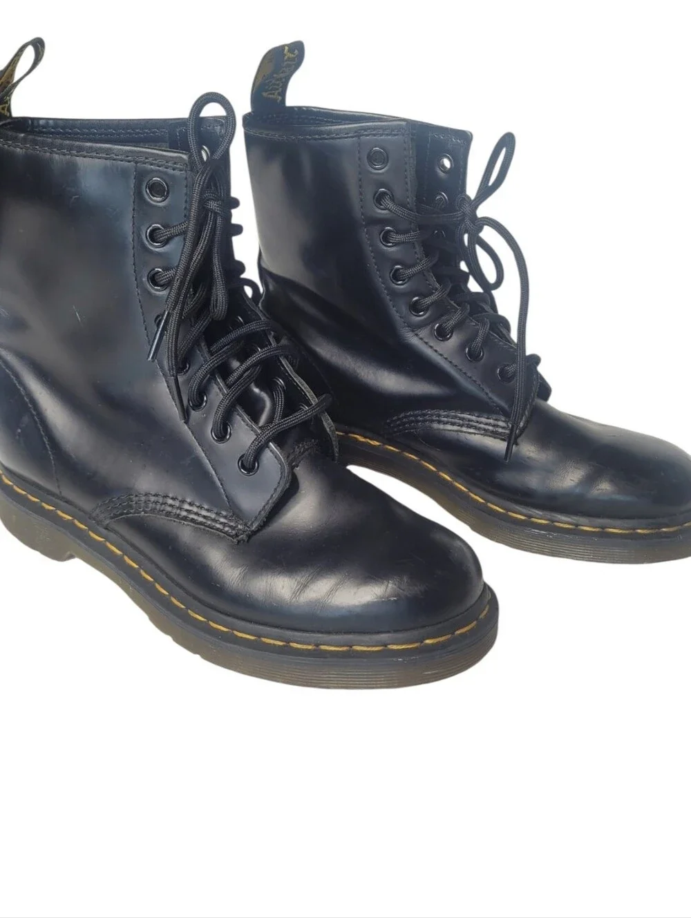 Dr. Martens Boots Women's Size 8 1460 Slip Resistant Combat Black Leather
